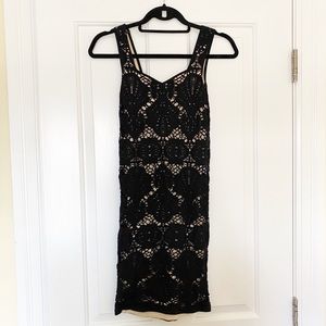 Intimately Free People Black & Beige Mini Dress